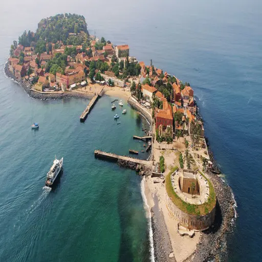Vue aérienne de l'île de Gorée