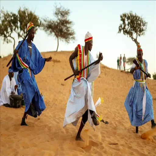 Danseurs traditionnels dans le désert de Lompoul