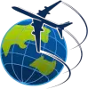 Agence de voyage : avion autour du globe