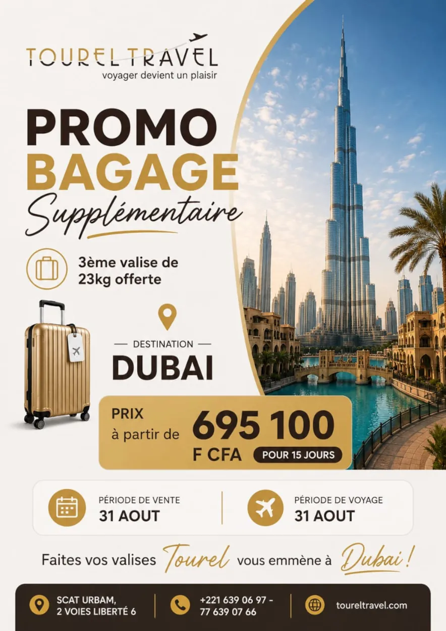imPromoDubai Affiche promo bagage supplémentaire Dubaï