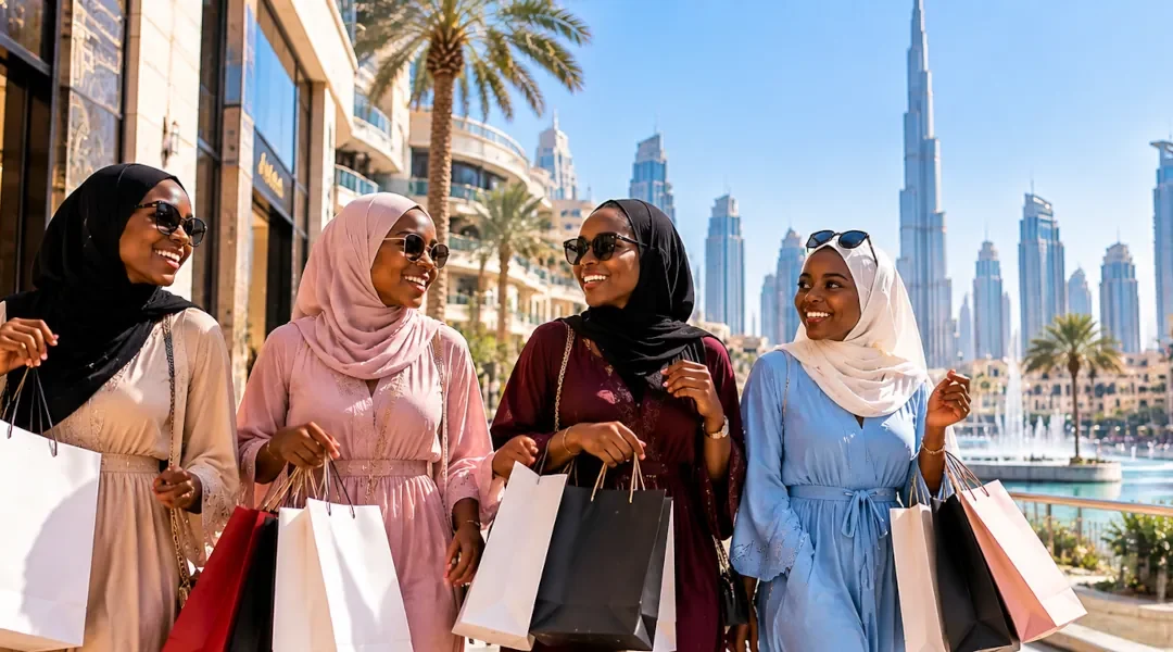 Voyageuses faisant du shopping à Dubaï
