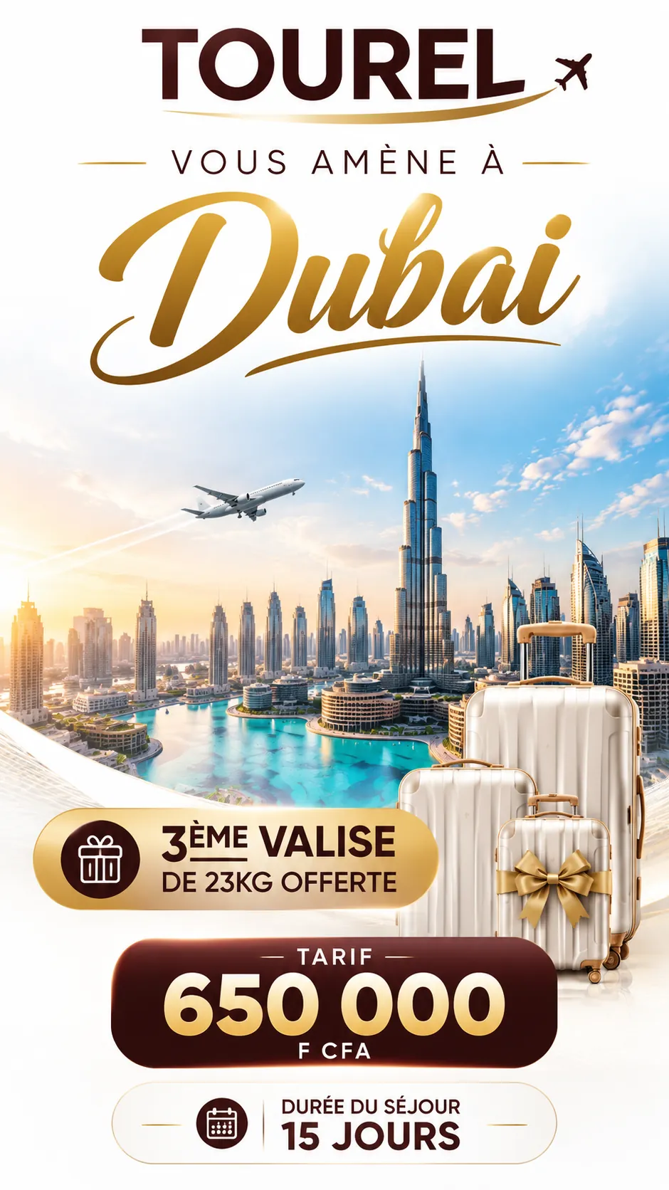 Affiche Tourel Travel : offre Dubaï à 650 000 F CFA