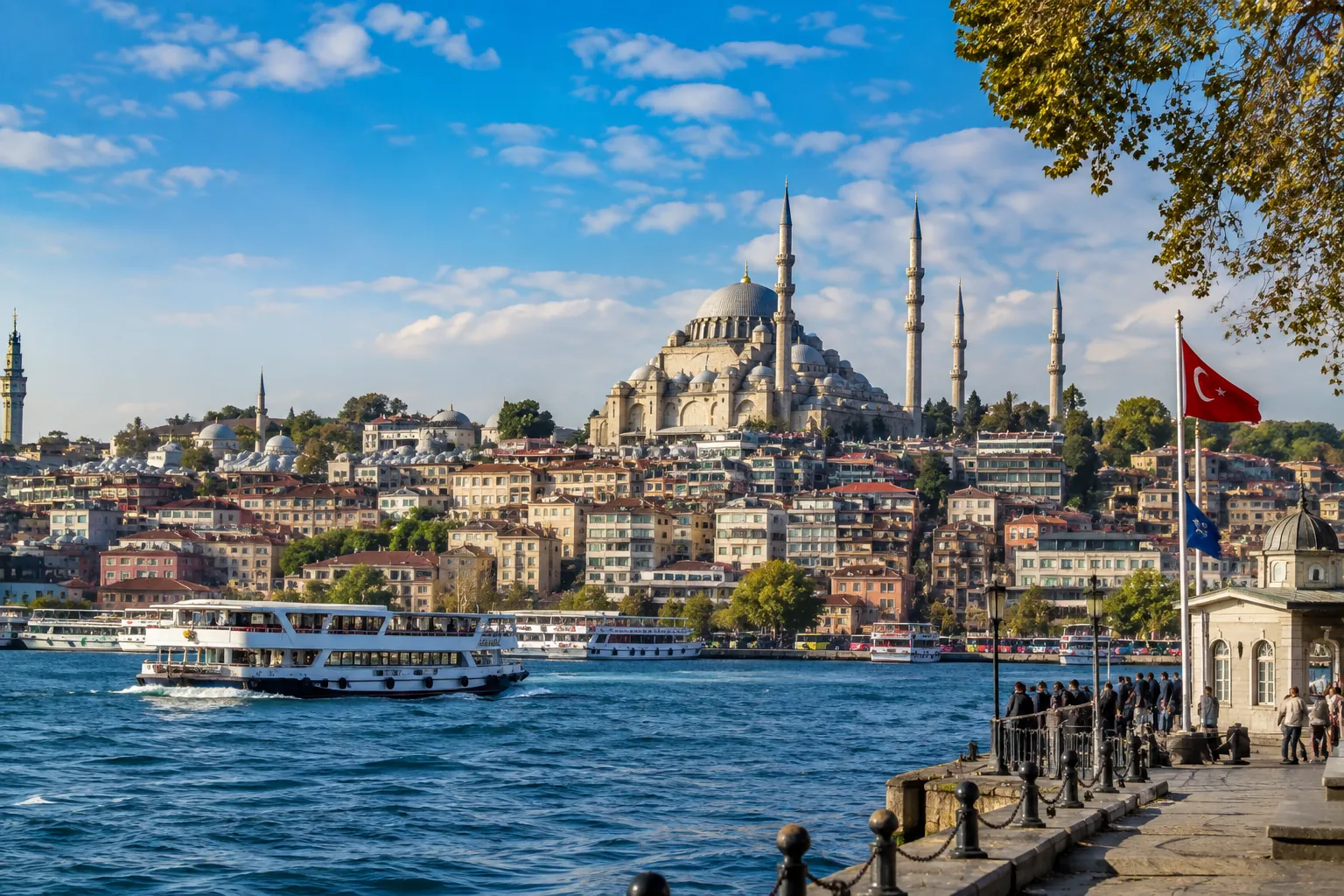 Istanbul : mosquée au bord du Bosphore