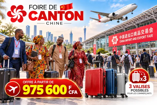 Affiche Foire de Canton : vol Dakar – Guangzhou avec Tourel Travel